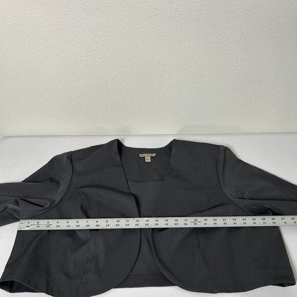 Maya Brooke Blazer Jacket Size 24 W Gray Open 3/4 Sleeve Shoulder Pads Vintage - Picture 8 of 11